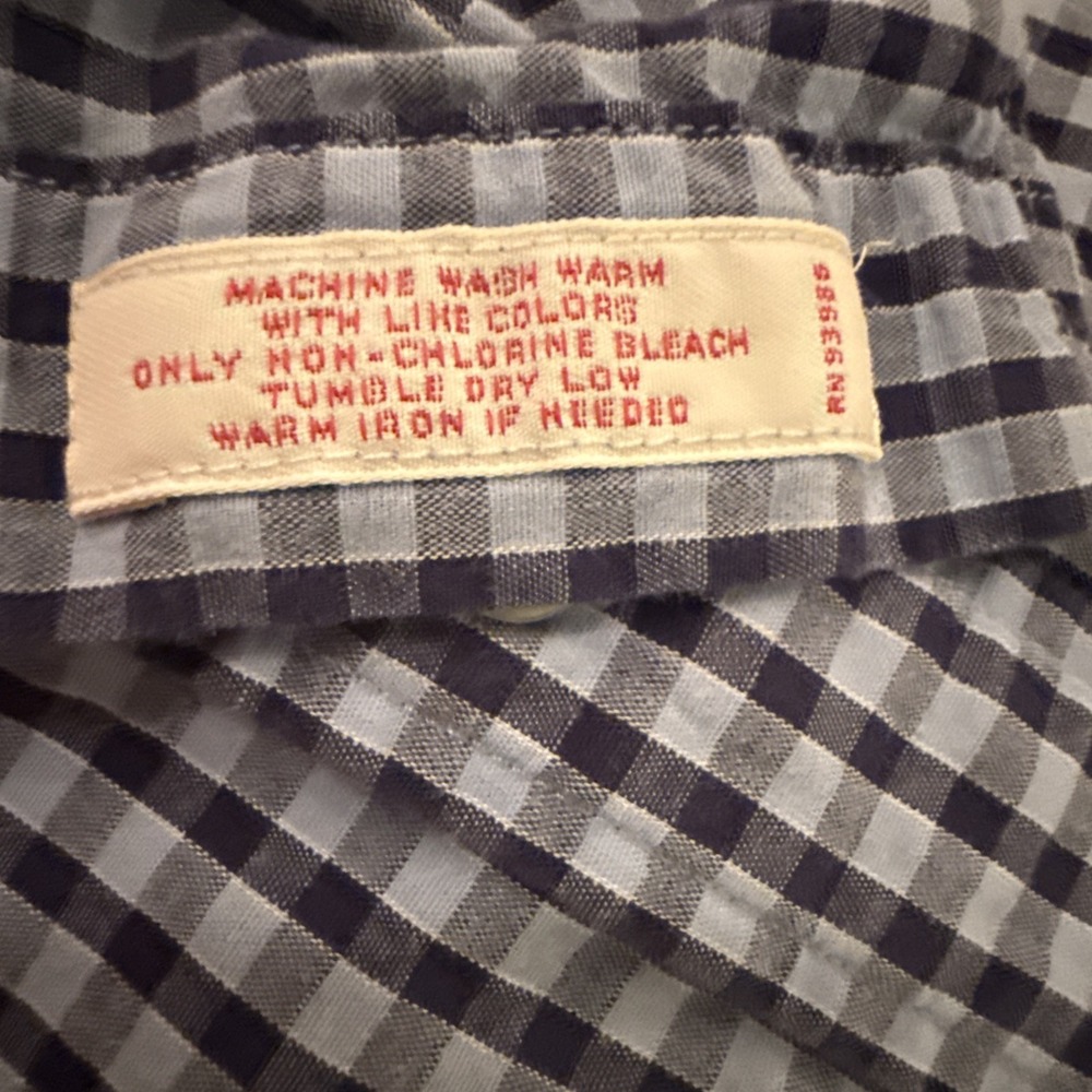 BROOKS BROTHERS 346 The Original Polo Shirt Men's Medium Blue Plaid Preppy EUC - Picture 7 of 7